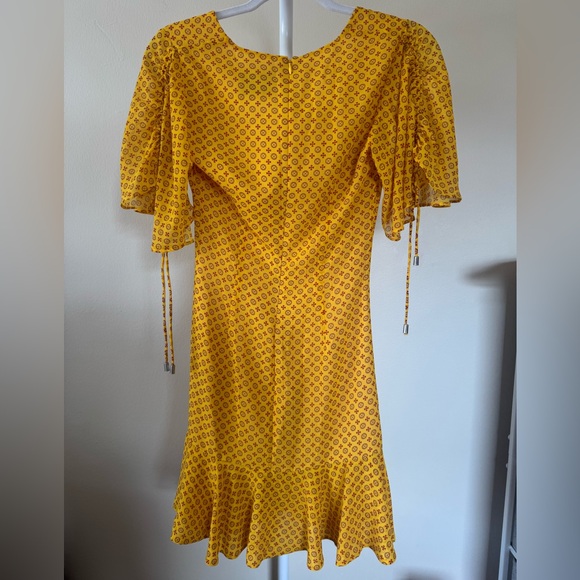 C/MEO Collective Yellow Patterned Mini Dress - XXS fits XS Ruffle Summer - Picture 6 of 9